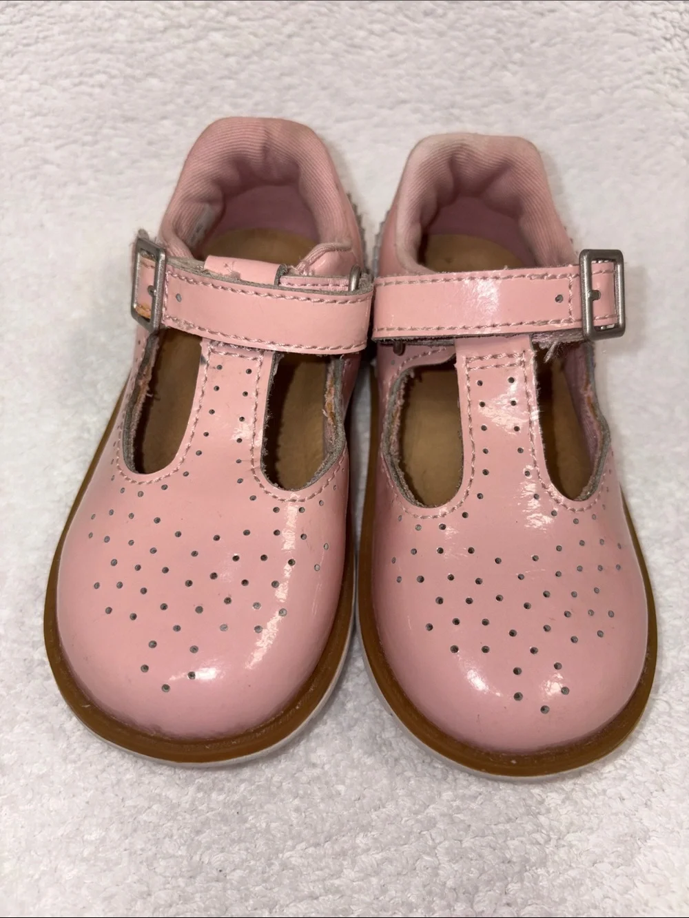 Stride Rite Nell Maryjane t-strap Girls Pink Leather Dress Shoes 7
